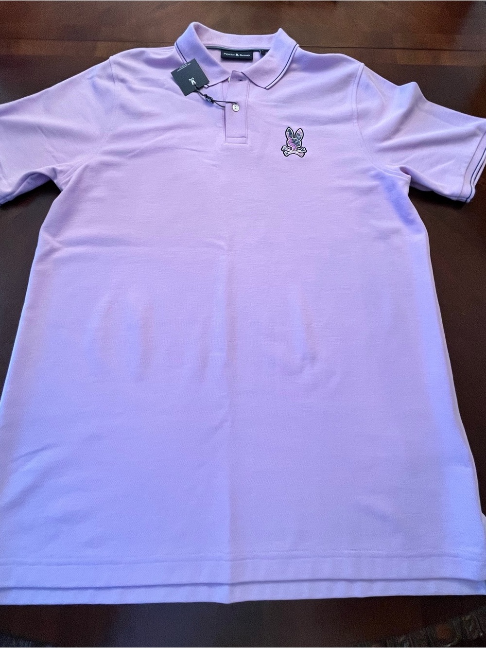 Psycho Bunny Men's Lavender Polo with Embroidered Logo XL